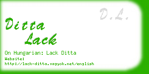 ditta lack business card
